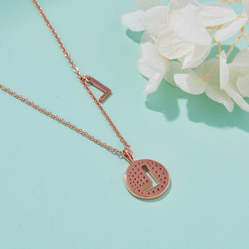 L pendant S925 silver plated rose gold Moissanite diamond light luxury letter necklace